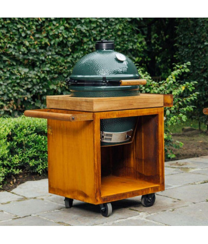 Ofyr Table Kamado Corten 65 Pro Bois de teck BGE