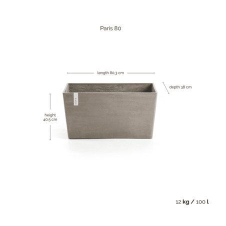 Ecopots Collection Paris 80 TAUPE
