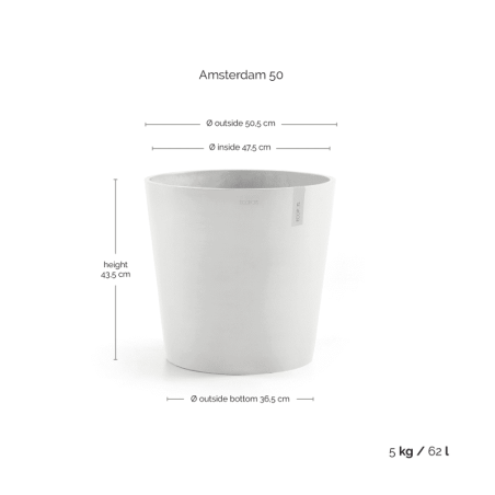EcoPots Collection Amsterdam 50 PURE WHITE