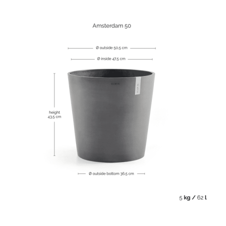 EcoPots Collection Amsterdam 50 GREY