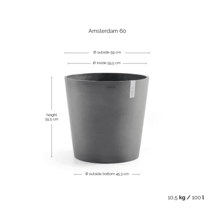 EcoPots Collection Amsterdam 60 GREY