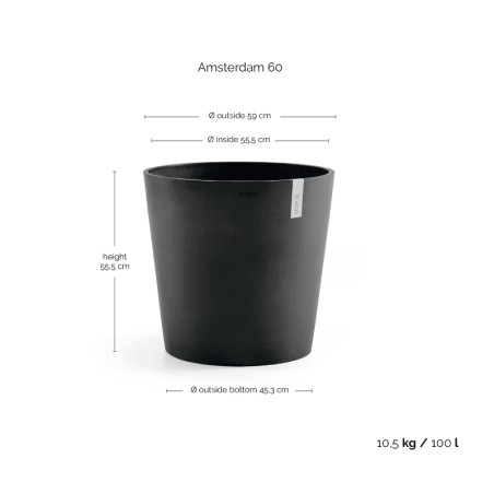 EcoPots Collection Amsterdam 60 DARK GREY