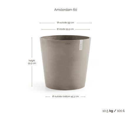 EcoPots Collection Amsterdam 60 TAUPE