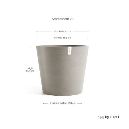 EcoPots Collection Amsterdam 70 TAUPE
