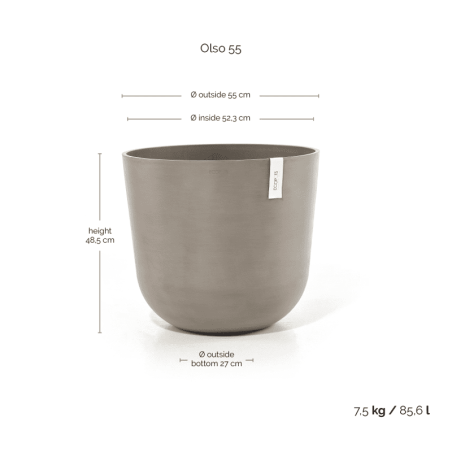EcoPots Collection Oslo 55 TAUPE