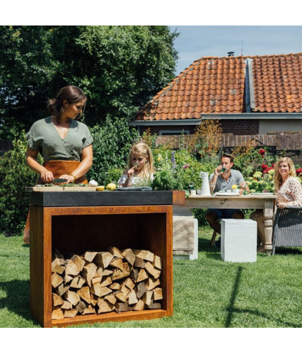 Ofyr Butcher Block Storage 90 Corten Céramique Gris