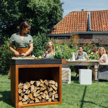 Ofyr Butcher Block Storage 90 Corten Céramique Gris