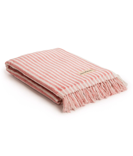 SERVIETTE THE BEACH TOWEL BUSINESS&PLEASURE LAURENS PINK STRIPE