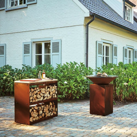 Ofyr Lyon Wood Storage Corten Dressoir - AED St Priest Lyon Rhone